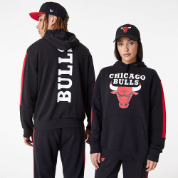 New Era NBA Chicago Bulls NBA Colour Block Black Pullover Hoodie Black
