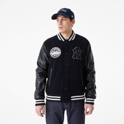 New Era MLB New York Yankees MLB Large Logo Black Varsity Jacket Black