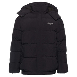 Sean John SJ Script Logo Hooded Puffer Jacket black