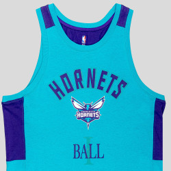 OUTER STUFF NBA PURE SHOOTER CB COTTON TANK CHARLOTTE HORNETS BALL LAMELO TEAL/PURPLE