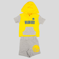 OUTER STUFF NBA SLAM DUNK 3PC SS CREEPER SET GOLDEN STATE WARRIORS Blue/Yellow/Grey