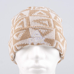 Peak Pletená Zimná Čiapka (Knitted Hat) White Beige