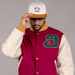 Grimey Wear Lust Mantra Wool Baseball Jacket Wine