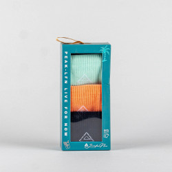 Módne vysoké ponožky PEAK Stretch High Cut Socks 3-pack čierne, mentolové a oranžové