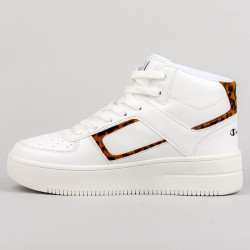 Champion Mid Cut Shoe Foul Play Plat Mid Animalier White
