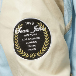 Sean John SJ Script Logo SJ Collegejacket light blue/light sand