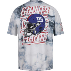 Re:Covered NFL Giants Ny Helmet Dark Blue Tie Dye Relaxed T-Shirt