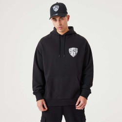 NEW ERA Brooklyn Nets NBA Infill Team Logo Black Pullover Hoodie Black