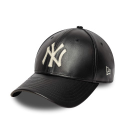 Kožená šiltovka New Era New York Yankees MLB Leather Black 9FORTY M-Crown Adjustable Cap čierna