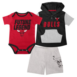 OUTER STUFF NBA BANK SHOT 3PC HOODIE SHORT CRE CHICAGO BULLS Red/Black/Grey