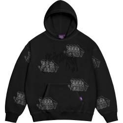 Mikina Jacker Skeleton Hoodie Garment Dyed čierna