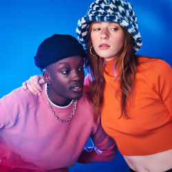 Kangol Faux Fur Bucket Blue Houndstooth
