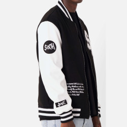 Sixth June Skull Retro Varsity Jacket Black
