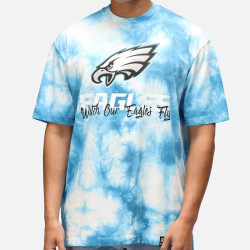 Re:Covered NFL Eagles Fly Blue Tie Dye Relaxed T-Shirt
