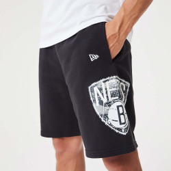 NEW ERA Brooklyn Nets NBA Team Logo Black Shorts Black