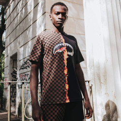 Sprayground Burnt Sharks In Paris T-Shirt Brown/Black
