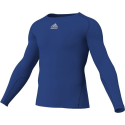 Adidas Mens Logo Techfit Long Sleeve Tops Royal