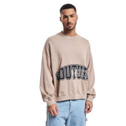Pánska mikina The Couture Club Varsity Puff Print Crew béžová