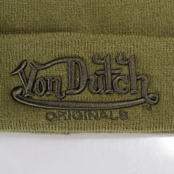Von Dutch Originals Heritage Logo Beanie Flint Khaki