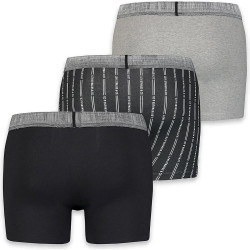 Levis Men Giftbox Stripes Logo Boxer Brief 3P Black / Grey