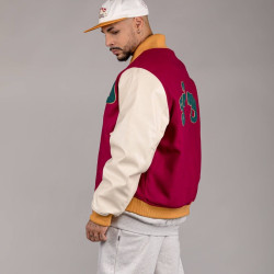 Grimey Wear Lust Mantra Wool Baseball Jacket Wine