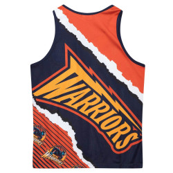 Mitchell & Ness NBA Jumbotron 2.0 Sublimated Tank GOLDEN STATE WARRIORS NAVY / ORANGE