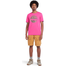 Timberland SS Tree Logo Camo Tee - pink
