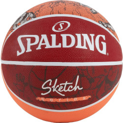 Basketbalová lopta Spalding Sketch Dribble Basketball (veľkosť 7) červená