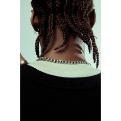 Grimey Wear Back At You Cuban Link Necklace Silver