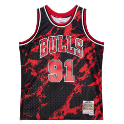 Mitchell & Ness NBA Team Marble Swingman Jersey CHICAGO BULLS DENNIS RODMAN BLACK