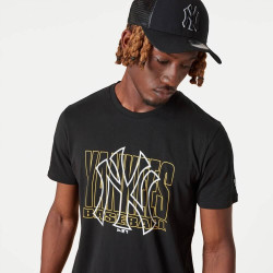 NEW ERA tričko MLB Overlay logo graphic tee NEW YORK YANKEES Black