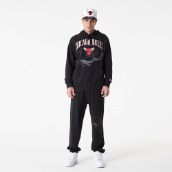 New Era NBA Chicago Bulls NBA Logo Black Pullover Hoodie Black