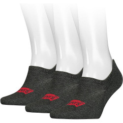 Levis Footie High Rise Batwing Logo (3-Pack) Anthracite Melange / Black