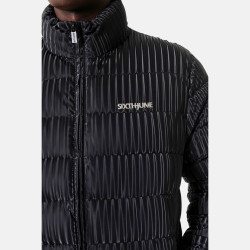 Sixth June Iridescent Metallic Puffer Jacket Black