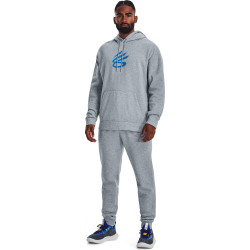 Under Armour Men's Curry Fleece Sweatpants Harbor Blue Full Heather / Blue Circuit