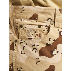 Karl Kani KK Small Signature Washed Camo Shorts sand