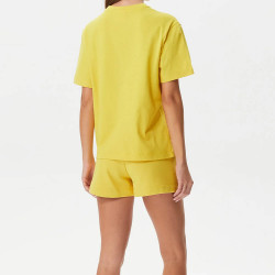 Champion Wmns Knitted Champion Logo Crewneck T-Shirt Yellow
