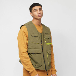 Sean John Script Logo Multifunctional Jacket olive/bright yellow