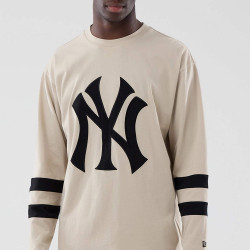 Tričko NEW ERA New York Yankees MLB Light Beige Oversized Long Sleeve T-Shirt béžové