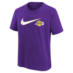 Nba Nike Essential Nba Swoosh Ss Tee - Team Color 8-20 Los Angeles Lakers Purple