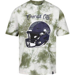 Re:Covered NFL Seahawks Helmet Green Tie Dye Relaxed T-Shirt