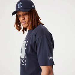 NEW ERA New York Yankees MLB Team Wordmark Navy Oversized T-Shirt Blue