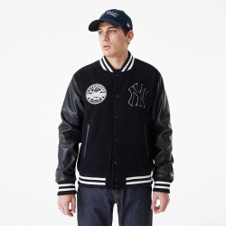 New Era MLB New York Yankees MLB Large Logo Black Varsity Jacket Black