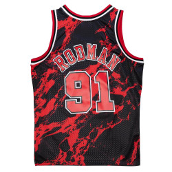 Mitchell & Ness NBA Team Marble Swingman Jersey CHICAGO BULLS DENNIS RODMAN BLACK