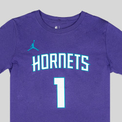 Jordan Boys Statement N&N Tee Hornets Lamelo Ball Purple