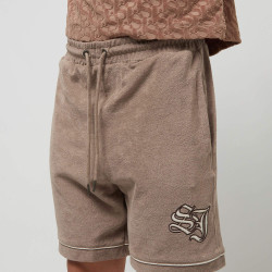 Sean John SJ Old English Initials Frottee Shorts light brown/off-white