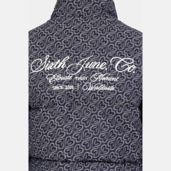 Zimná prešívaná bunda Sixth June HEART All Over Denim Puffer tmavomodrá