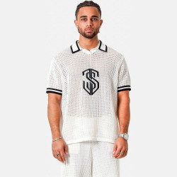 Pletená polokošeľa Sixth June KNITTED Embroidery Polo Shirt biela