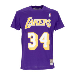 Mitchell & Ness NBA Name & Number tee Los Angeles Lakers Shaquille O'Neal PURPLE