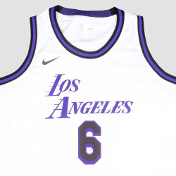 Nike City Edition Swingmam Jersey - Player - 8-20Y - La Lakers Lebron White/Purple